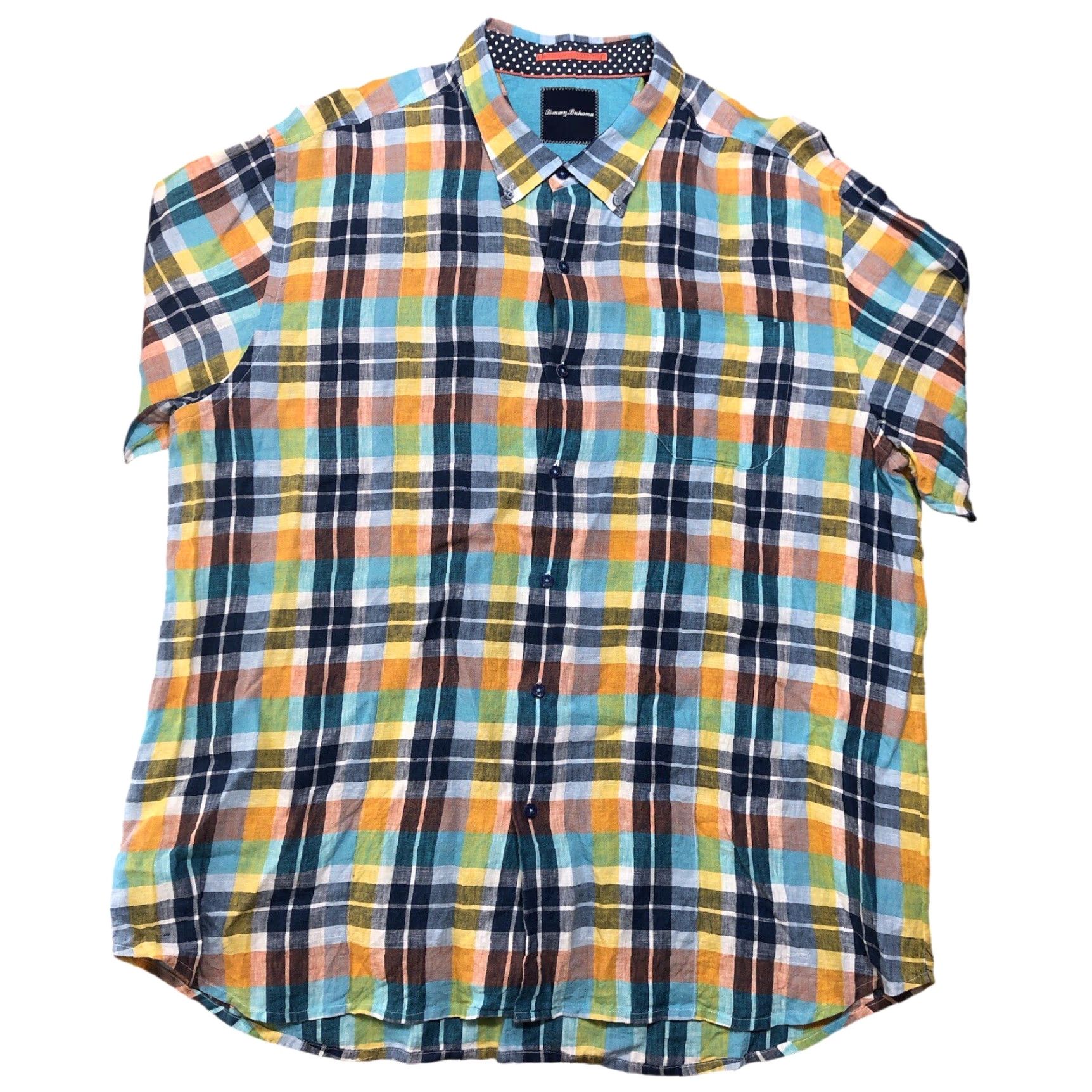 Tommy Bahama Tommy Bahama Shirt Adult 2XL Plaid Long Sleeve Button-Up Front Linen Beach Mens Size US XXL / EU 58 / 5 - 2 Thumbnail