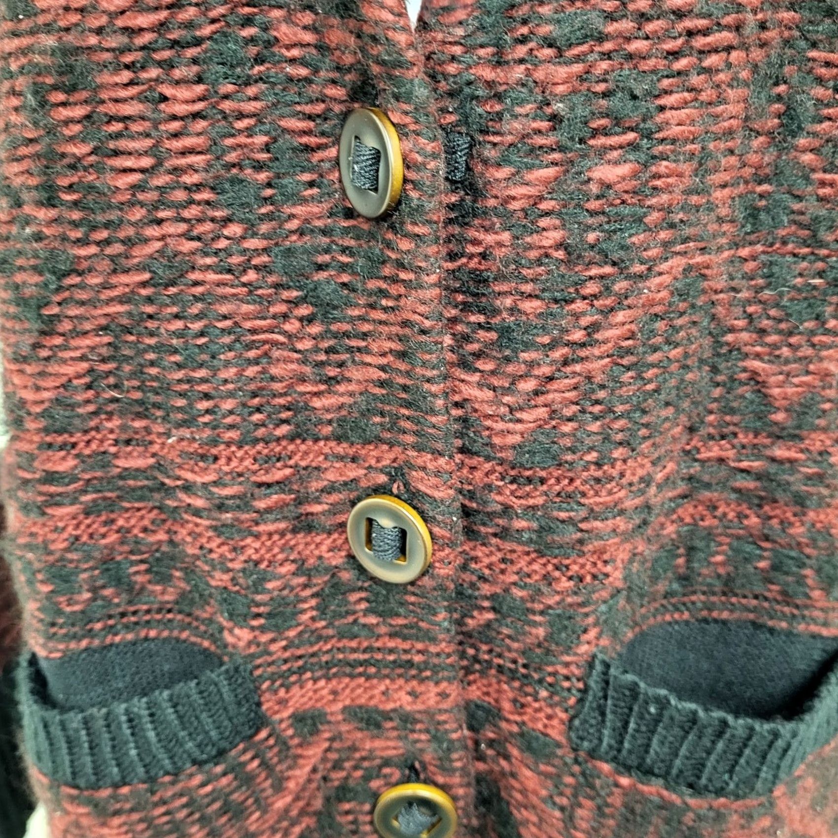 Miss Me Miss Me Cardigan Sweater Womens Small Dark Red Acrylic Knit Hooded Button Snap Knit Style Cardigan Bohemian Size S / US 4 / IT 40 - 2 Thumbnail
