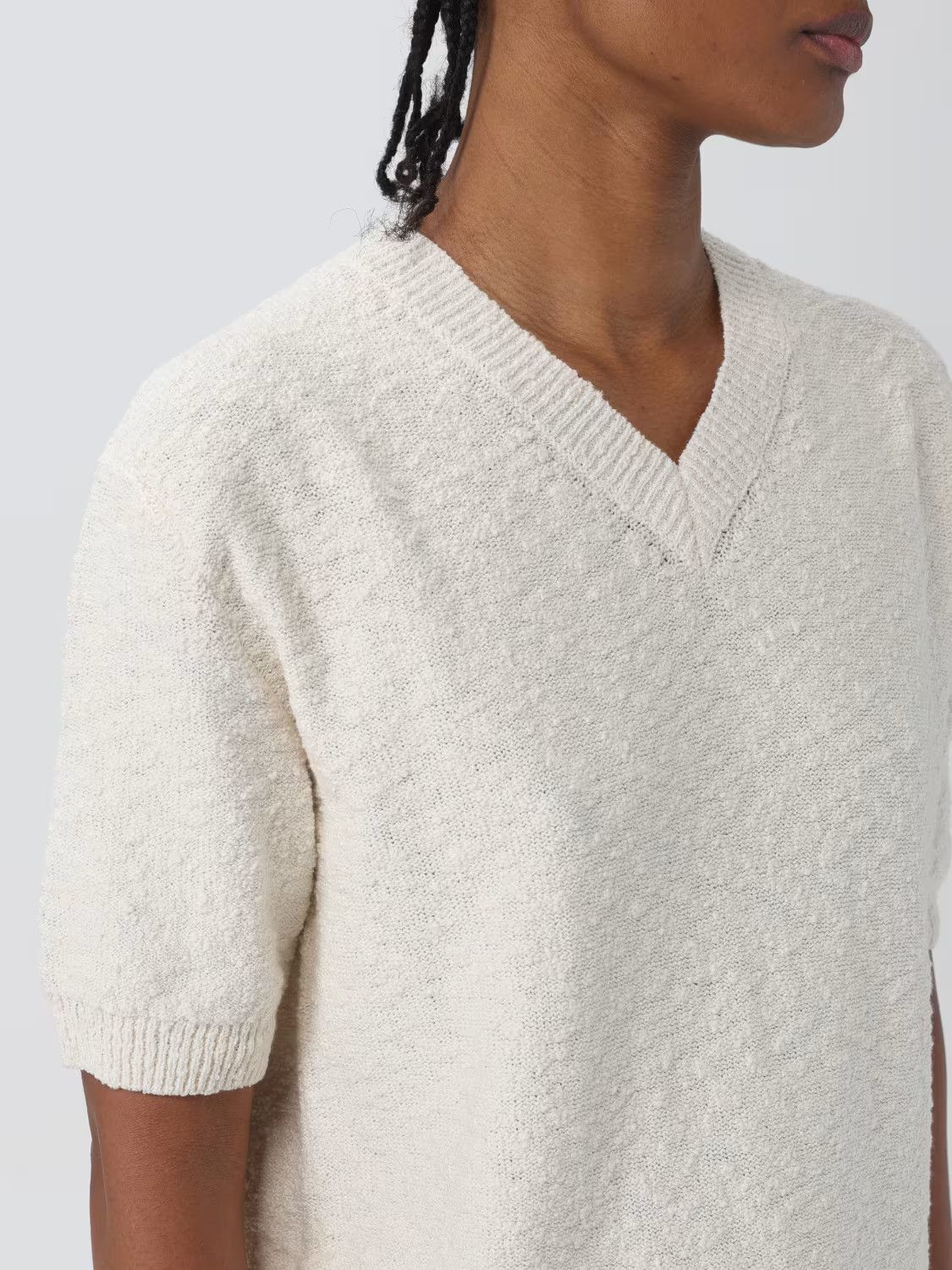 Maison Margiela o1w1db11225 V-neck Sweater in White Size M / US 6-8 / IT 42-44 - 5 Thumbnail