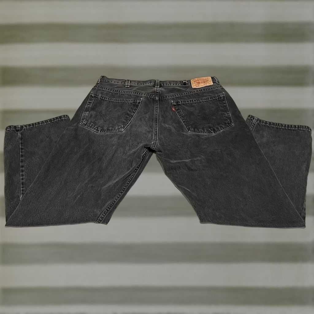 Levi's Levi's 505 Jeans Mens Regular Straight Leg 36x30 Black Denim Distressed Y2K USA 500 Series Size US 36 / EU 52 - 1 Thumbnail