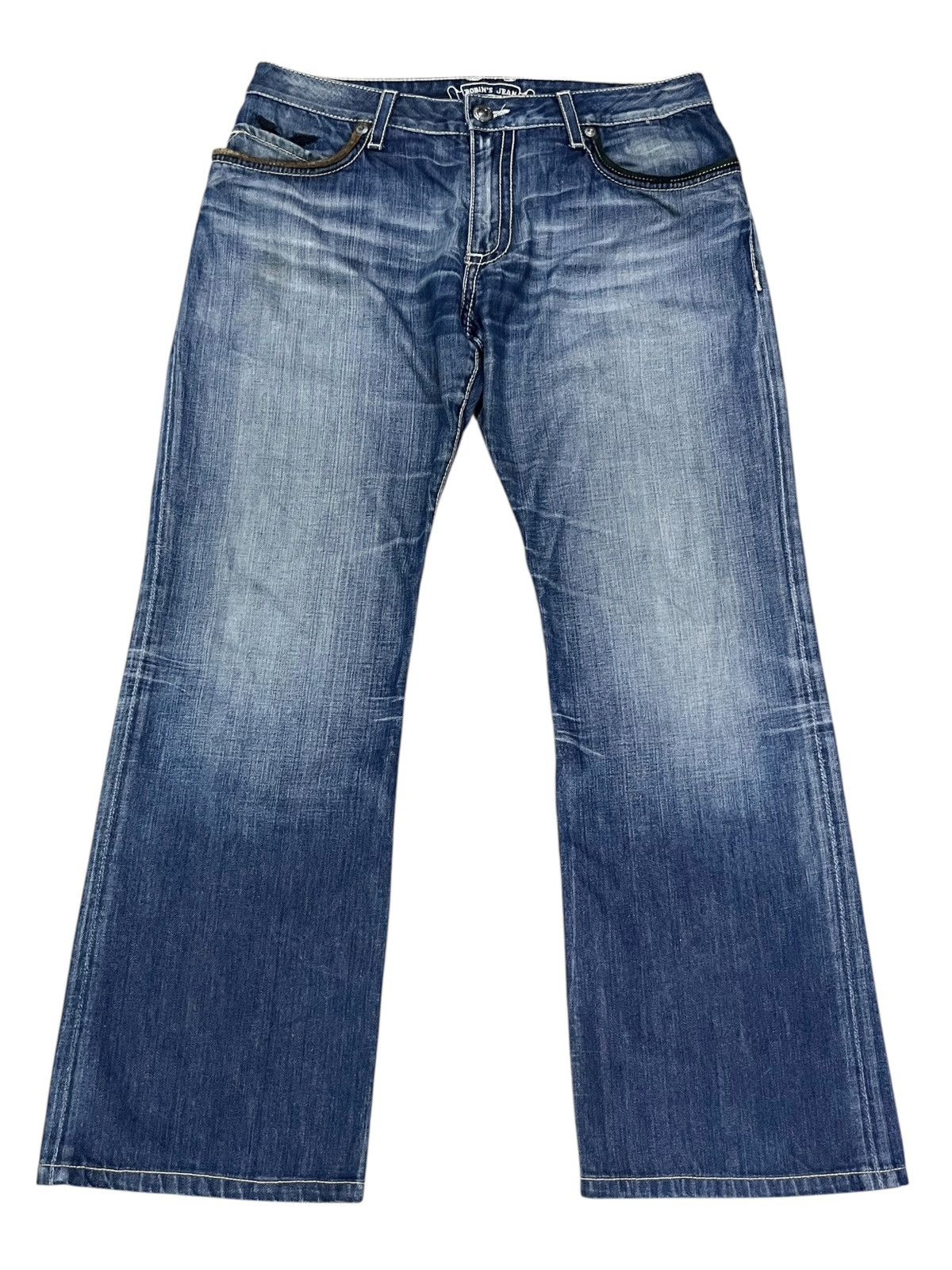 Asspizza × Robins Jeans 🔥Robin's Jean Studded Flap Distressed Denim USA Made (W33) Size US 33 - 4 Thumbnail
