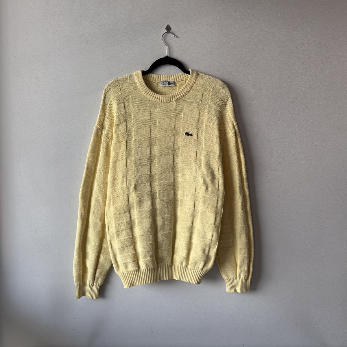 Lacoste Vintage Lacoste Sweater Made in France Pale Yellow Knit Size US L / EU 52-54 / 3 - 1 Thumbnail