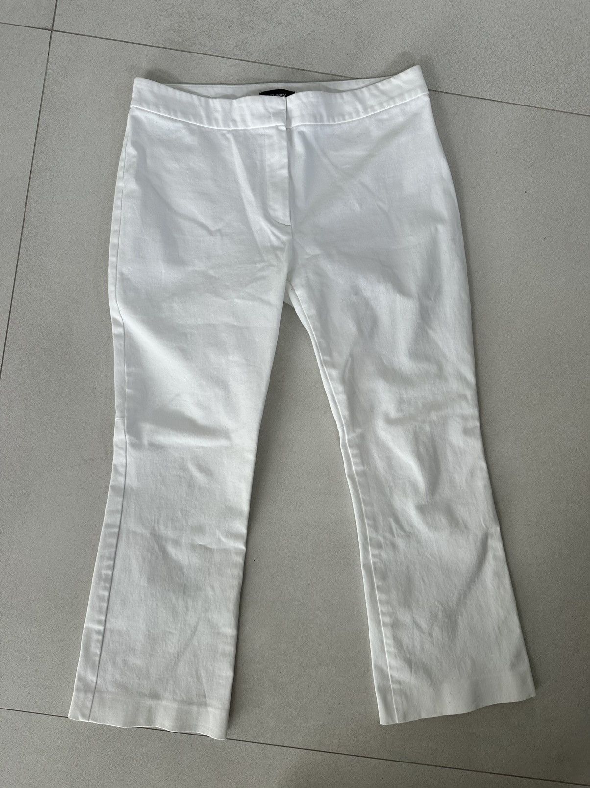 Theory THEORY WHITE COTTON TROUSER PANTS SIZE 6 Size 28" / US 6 / IT 42 - 1 Thumbnail