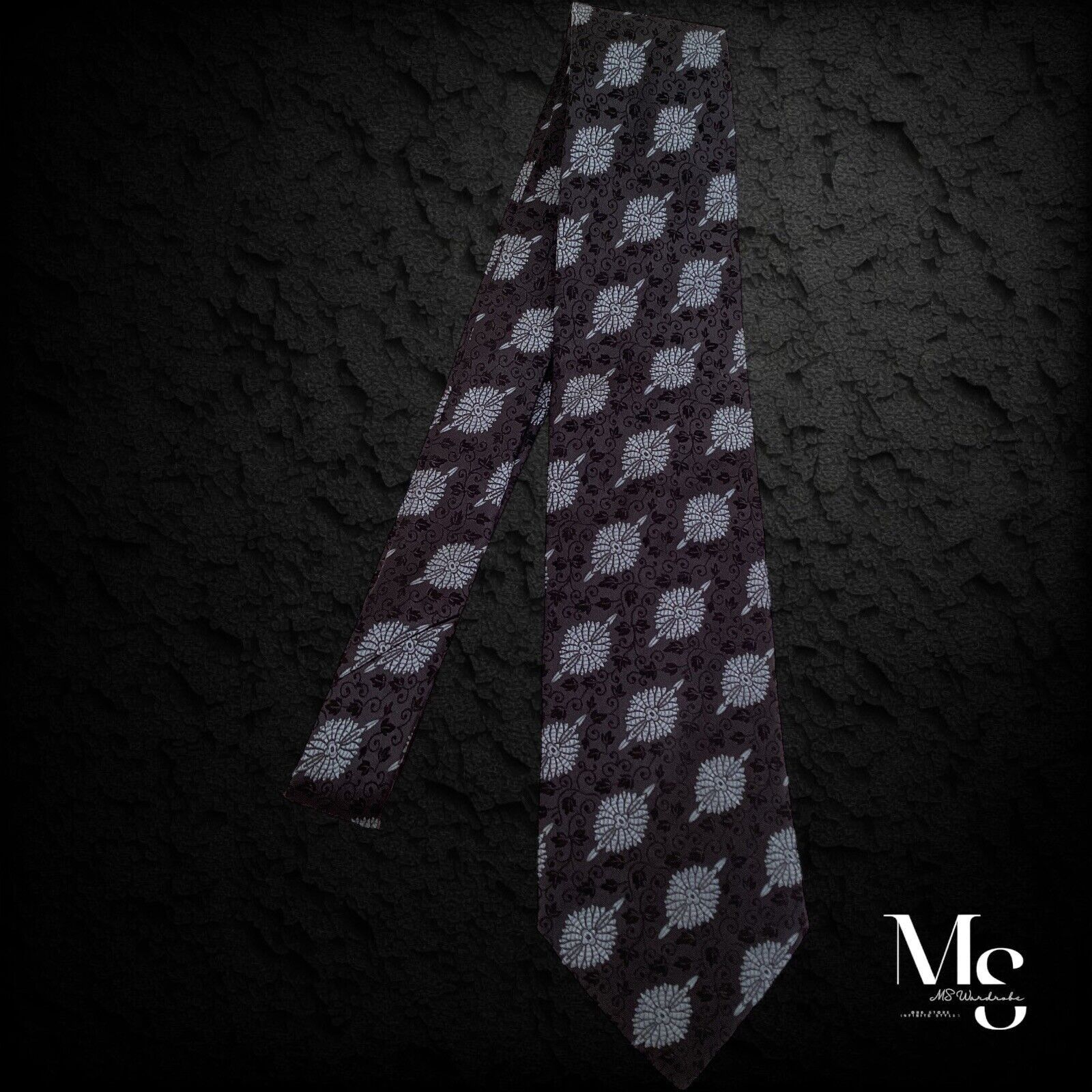 Emanuel Ungaro EMANUEL UNGARO Black Geometric Silk Tie Made In Italy W: 3.5 Size ONE SIZE - 6 Thumbnail
