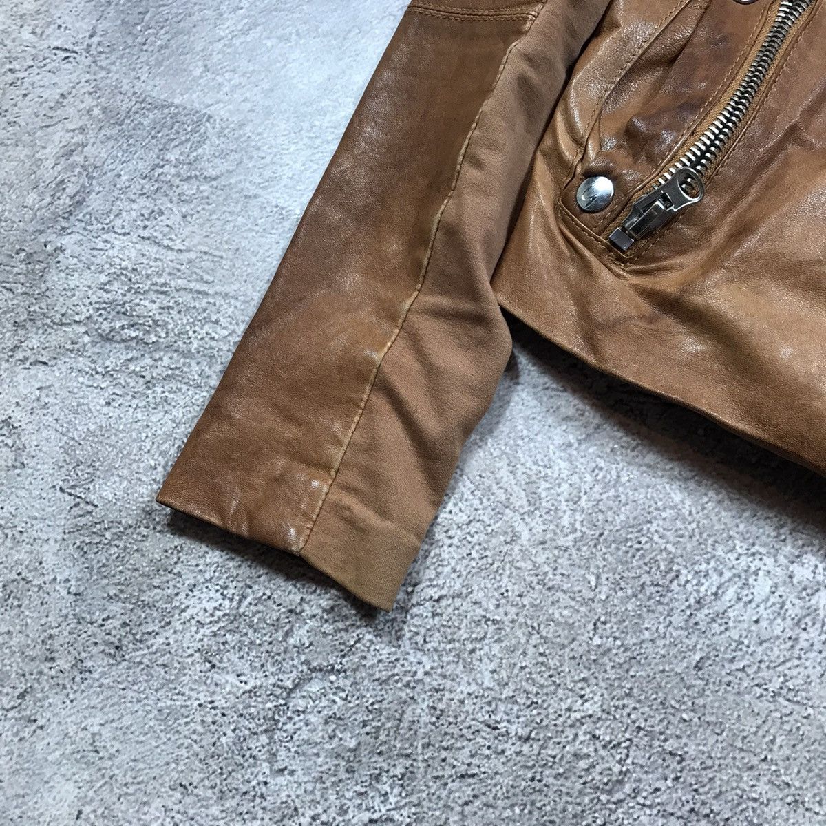 Genuine Leather Vintage 90s Brown Leather Jacket Streetwear Y2K Baggy Boxy M Size M / US 6-8 / IT 42-44 - 4 Thumbnail