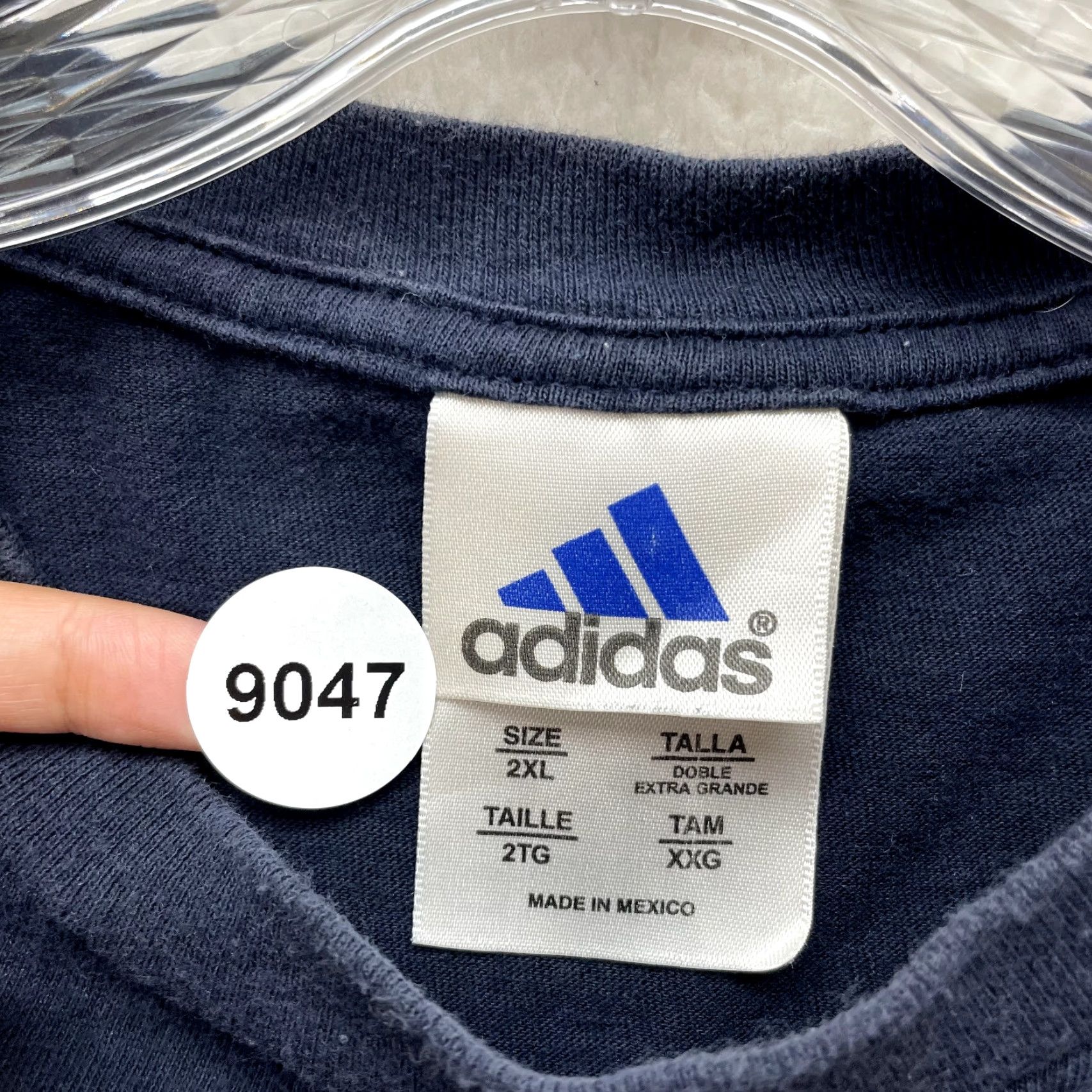 Adidas VINTAGE adidas Shirt 2XL Navy Blue Logo Grunge Y2K Long Sleeve Mens Size US XXL / EU 58 / 5 - 7 Thumbnail