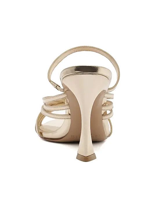 Alexandre Birman os11x1225 Fran 85MM Leather Metallic Mules in Gold Size US 9 / IT 39 - 6 Thumbnail
