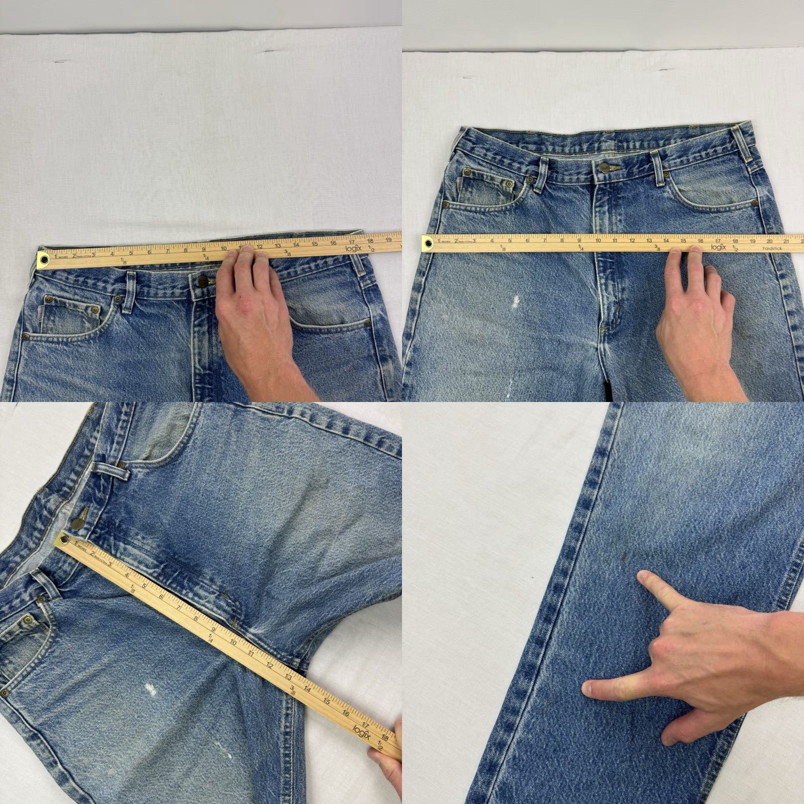 Carhartt VINTAGE Carhartt Jeans Men 38x34 Blue Grunge 90s Y2K Baggy Workwear Relaxed Straight Size US 38 / EU 54 - 8 Thumbnail