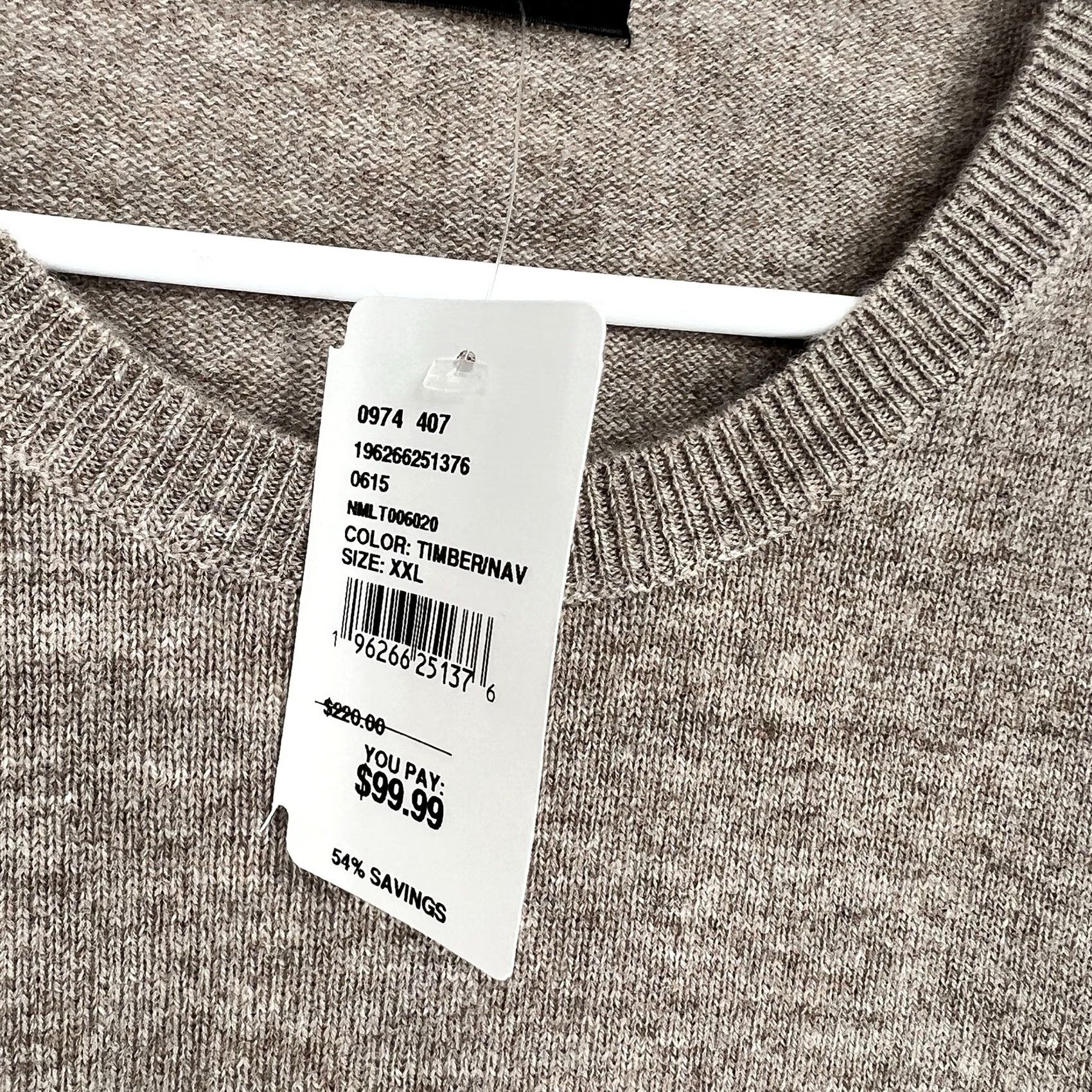 NAADAM Nadaam Wool & Cashmere Blend Crewneck Sweater Mens 2XL Beige Navy Piping Outline Crew Neck Solid Knit Pullover Short Description: Not included Size US XXL / EU 58 / 5 - 4 Thumbnail