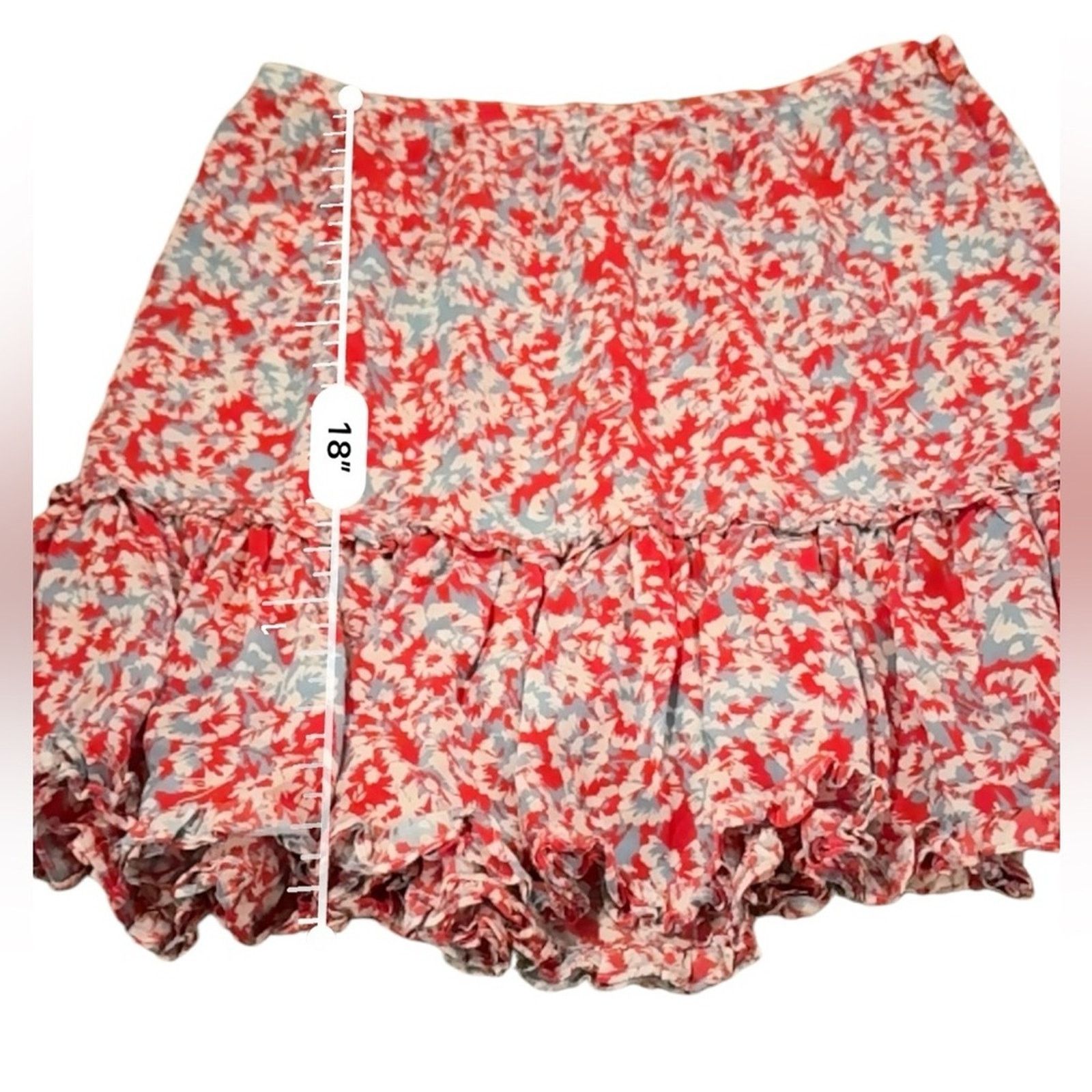 Other Paloma Blue Alexa 100% Silk Floral Tiered Mini Skirt Size 28" / US 6 / IT 42 - 7 Thumbnail