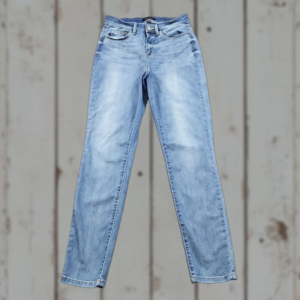 Denime Judy Blue Jeans Womens 5 Blue Skinny Relaxed Fit Light Wash Stretch Denim 25x29 Size 27" / US 4 / IT 40 - 1 Thumbnail