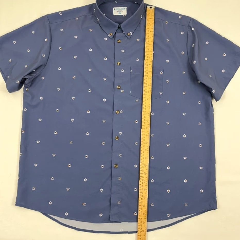 J Brand & And Collar Brand Shirt Mens XL Athletic Performance Dress Button Down Floral Shirt Size 46R - 4 Thumbnail