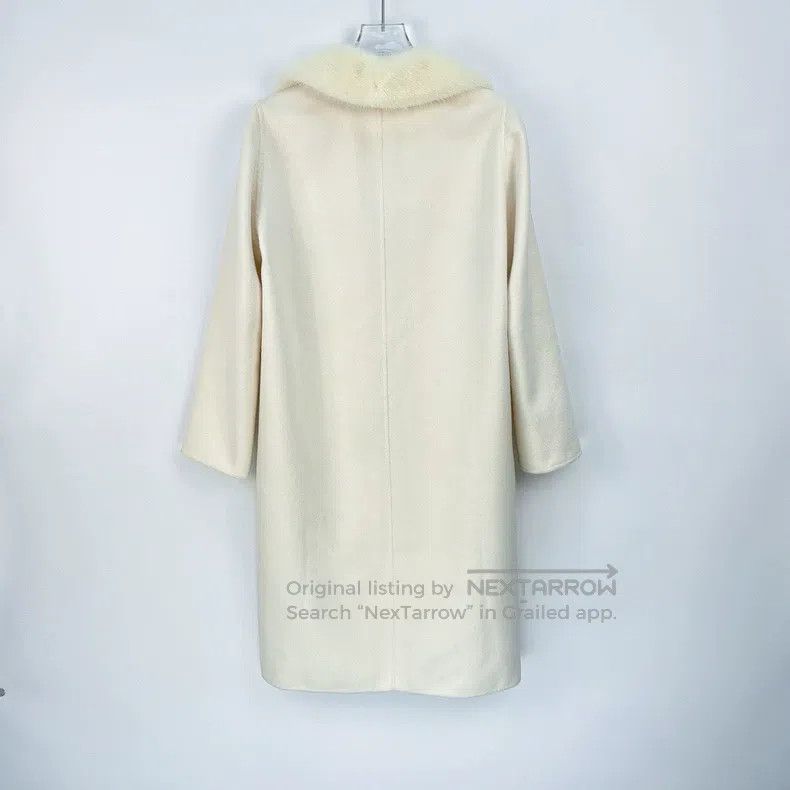 Prada Prada Milky white fur collar wool cashmere long coat Size XS / US 0-2 / IT 36-38 - 4 Thumbnail