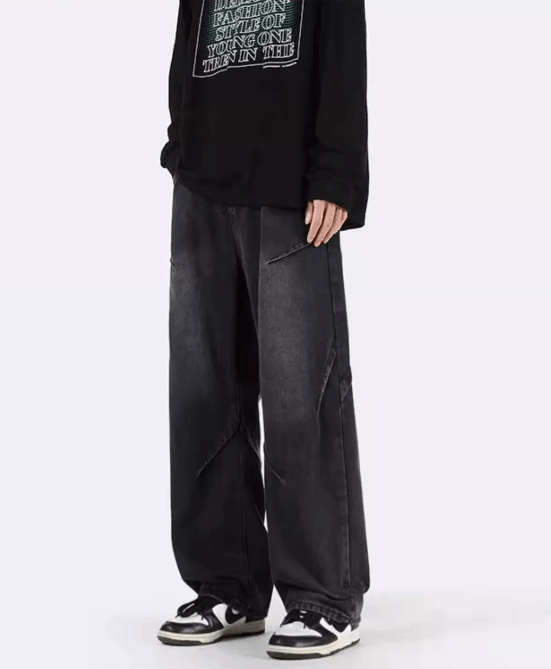 Japanese Brand × Vintage Men's wide-leg loose straight patchwork jeans y2k Size US 32 / EU 48 - 2 Thumbnail