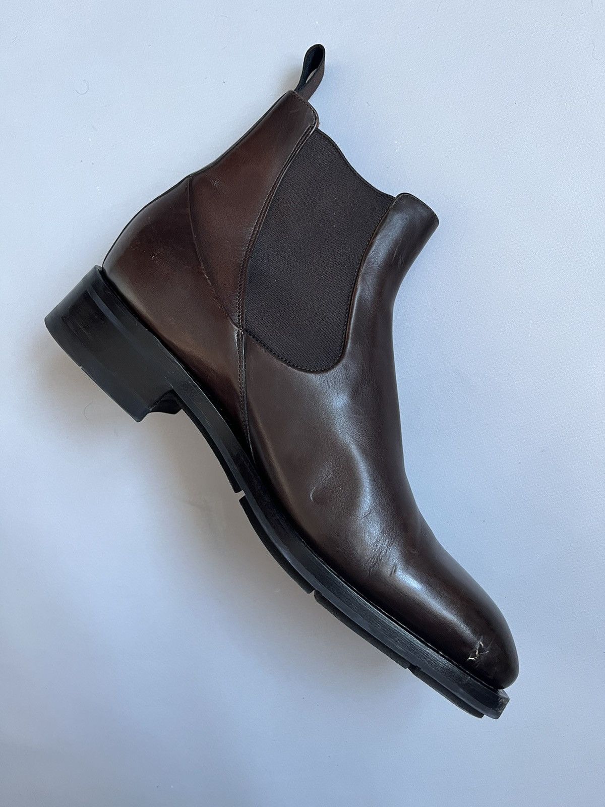 Santoni Santoni Men Brown Leather Chelsea Boots Size US 10.5 / EU 43-44 - 7 Thumbnail