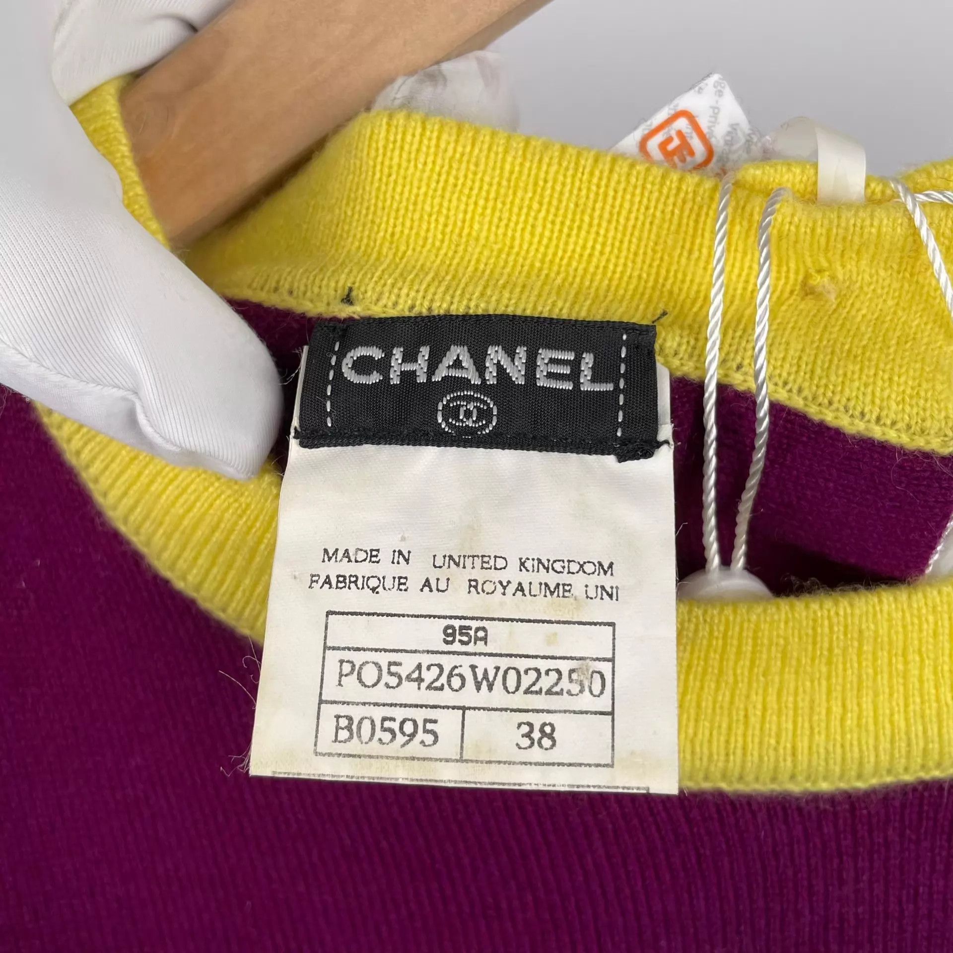 Chanel Chanel Purple & Yellow Cashmere 2-Piece Cardigan 38 Size S / US 4 / IT 40 - 4 Thumbnail