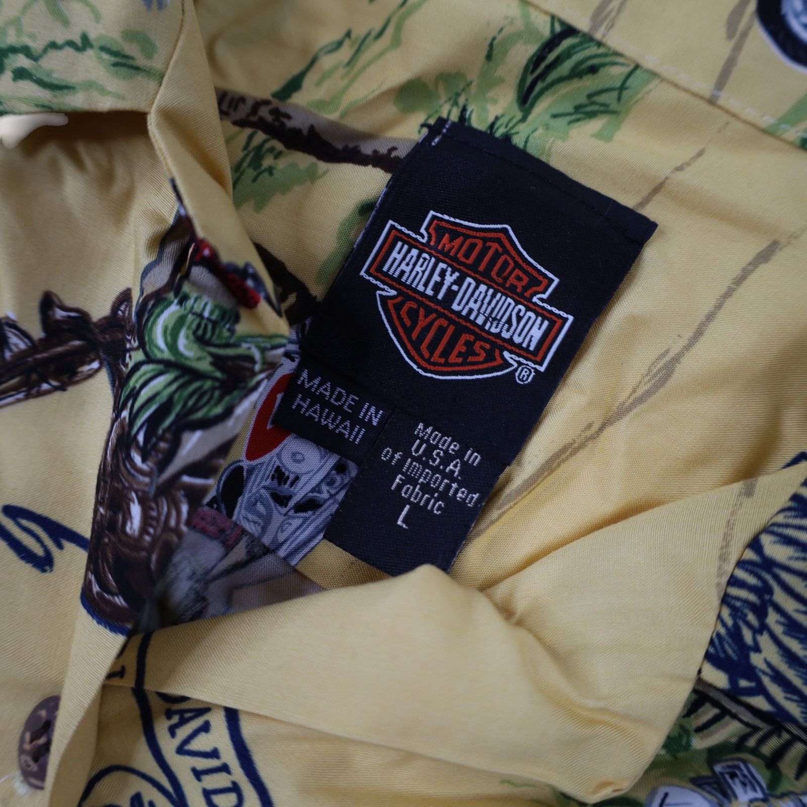 Harley Davidson × Vintage Vintage Harley Davidson Silk Hawaiian Shirt Size L / US 10 / IT 46 - 9 Thumbnail
