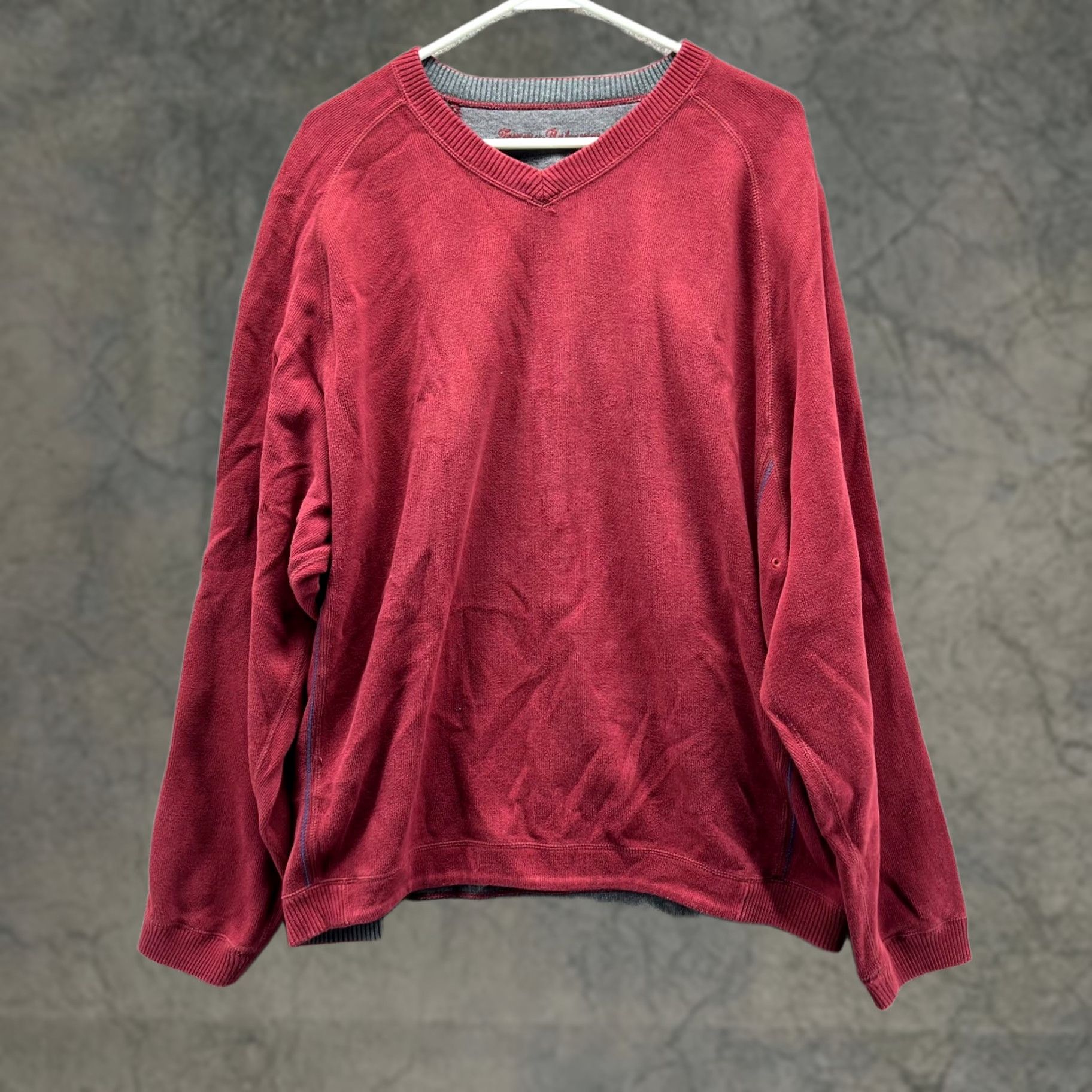 Tommy Bahama VINTAGE Tommy Bahama Sweater Shirt Mens XL Pullover V-Neck Reversible Fleece Red Size US XL / EU 56 / 4 - 1 Thumbnail