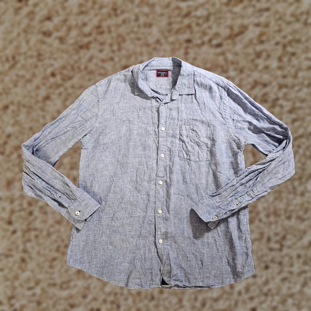 UNTUCKit UNTUCKit Shirt Mens XL Blue Linen Button Long Sleeve Classic Capsule Shirt Size US XL / EU 56 / 4 - 1 Thumbnail