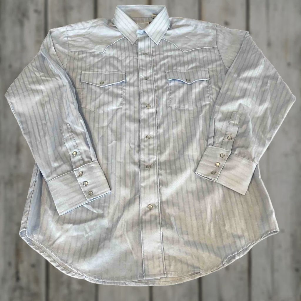 Roper Roper Western Shirt Men L Blue Striped Embroidered Pearl Snap Long Sleeve Button-Up Size US L / EU 52-54 / 3 - 1 Thumbnail