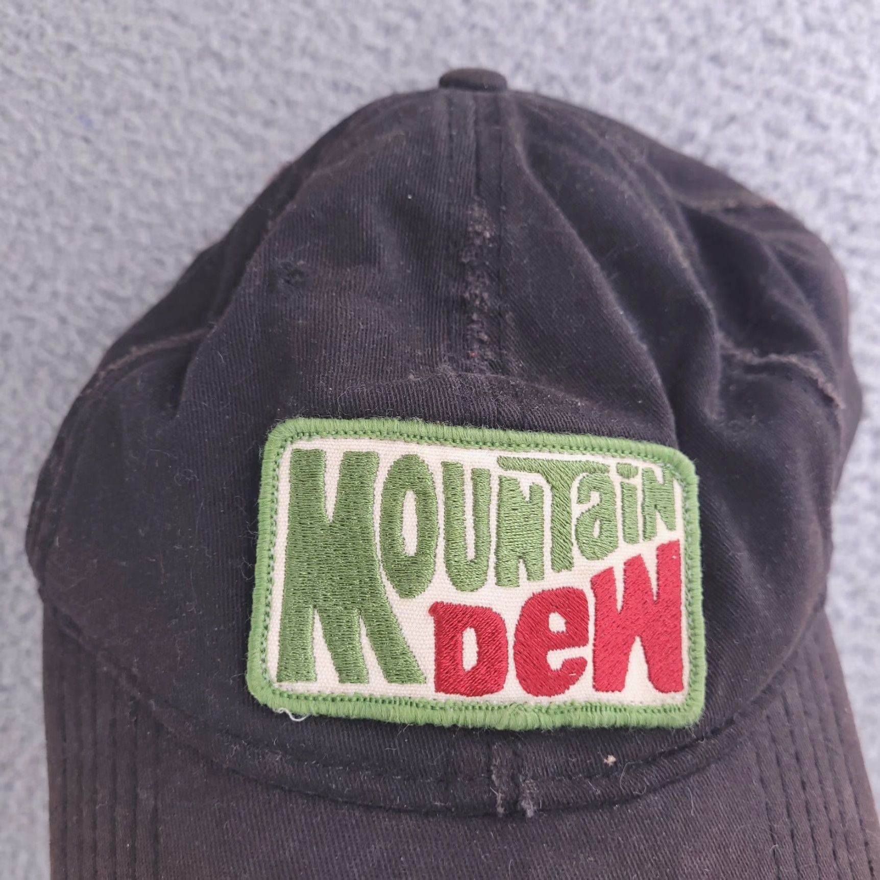 Logo 7 Mountain Dew Hat One Size Brown Distressed Logo Stretch Fitted Mens Baseball Cap Kid? Size ONE SIZE - 2 Thumbnail