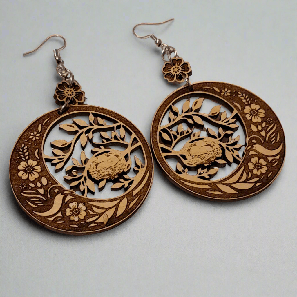 Handmade Handmade Nest Maple Wood Dangle Earrings Size ONE SIZE - 2 Thumbnail