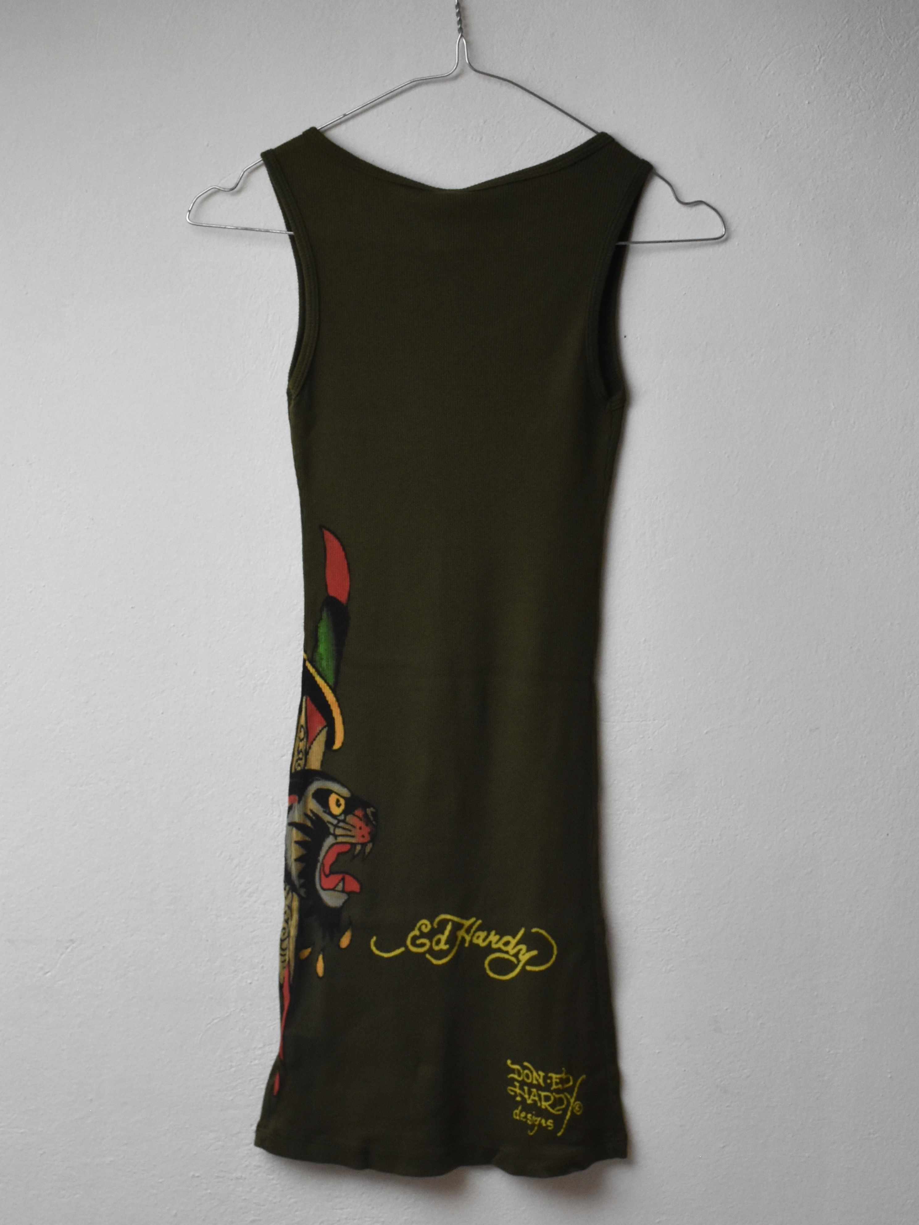 Ed Hardy Y2K vintage Ed Hardy unworn dress t-shirt rose sword panther Size ONE SIZE - 4 Thumbnail