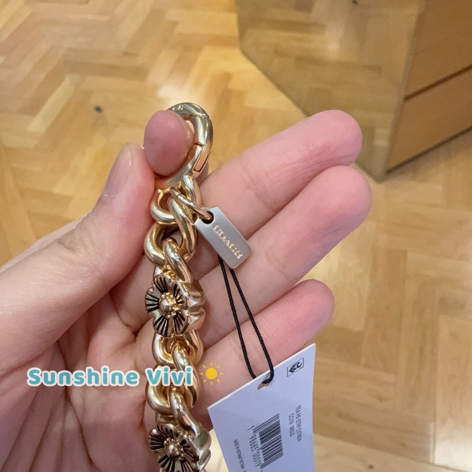 Coach NWT Coach Tea Rose Strap Extender Gold CCI19 With dust bag Size ONE SIZE - 3 Thumbnail