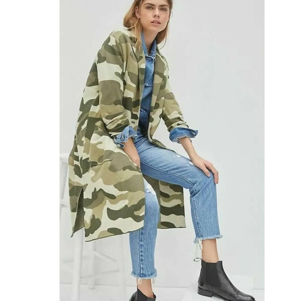 Anthropologie New Anthropologie Maeve Kieran Sweater Coat $158 SMALL Camo Size S / US 4 / IT 40 - 6 Thumbnail