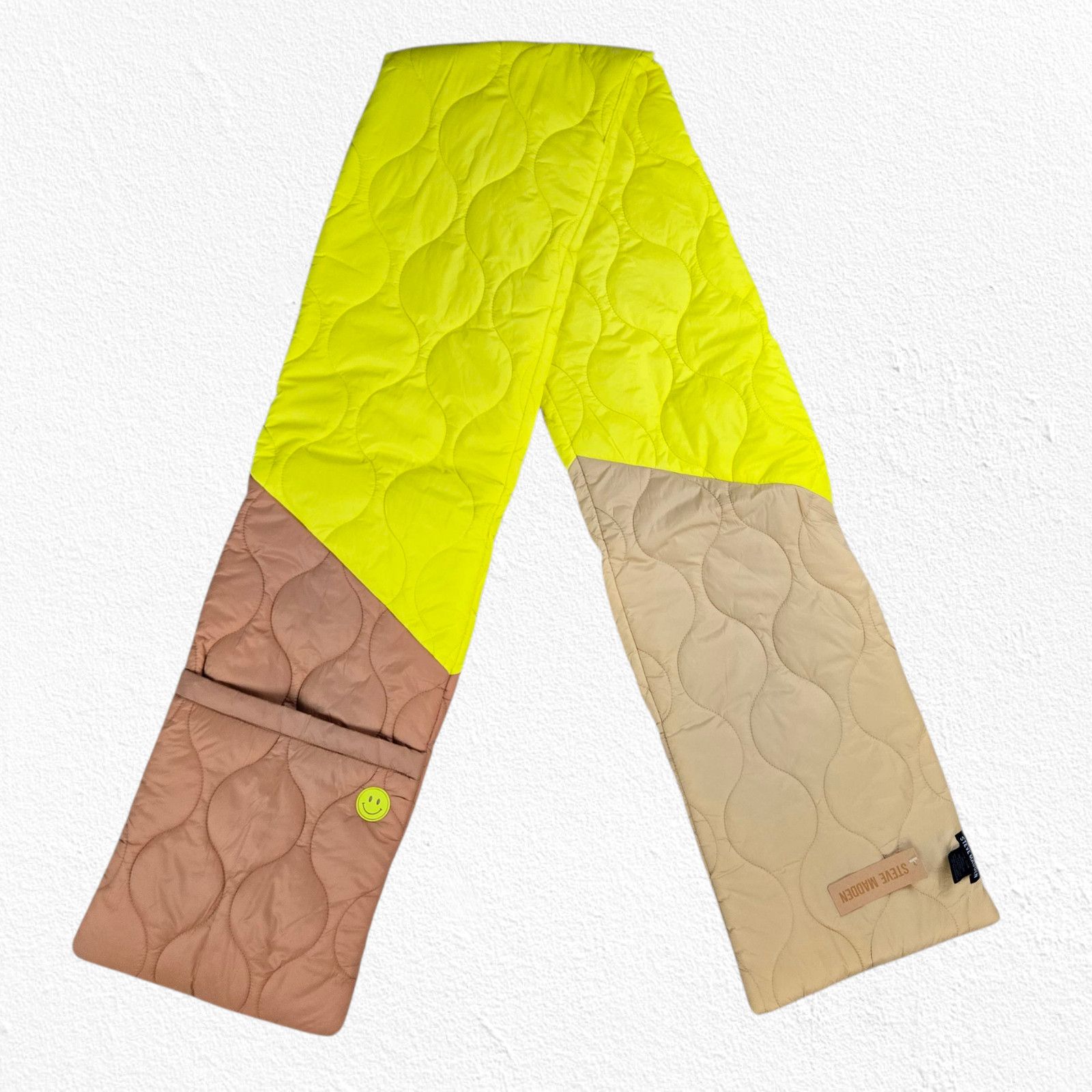 Steve Madden Steve Madden Yellow Peach Colorblock Quilted Scarf Pockets Size ONE SIZE - 2 Thumbnail