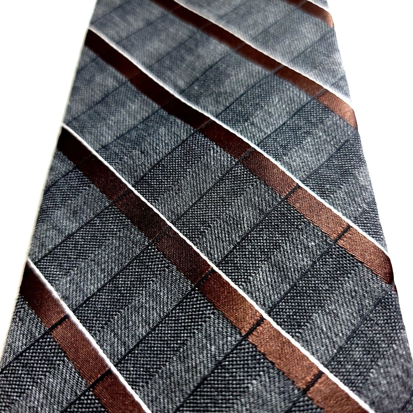 Jones New York Jones New York Gray Striped Woven Polka Dot Brown Polyester Size ONE SIZE - 2 Thumbnail