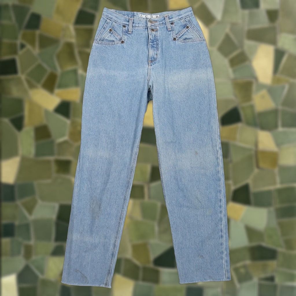 Vintage VINTAGE Zena Jeans 90s Light Wash High Rise Straight Leg 28" Womens 28" Regular 100% Cotton Denim 80s 90s Men’s? (rephrase) Size 28" / US 6 / IT 42 - 1 Thumbnail
