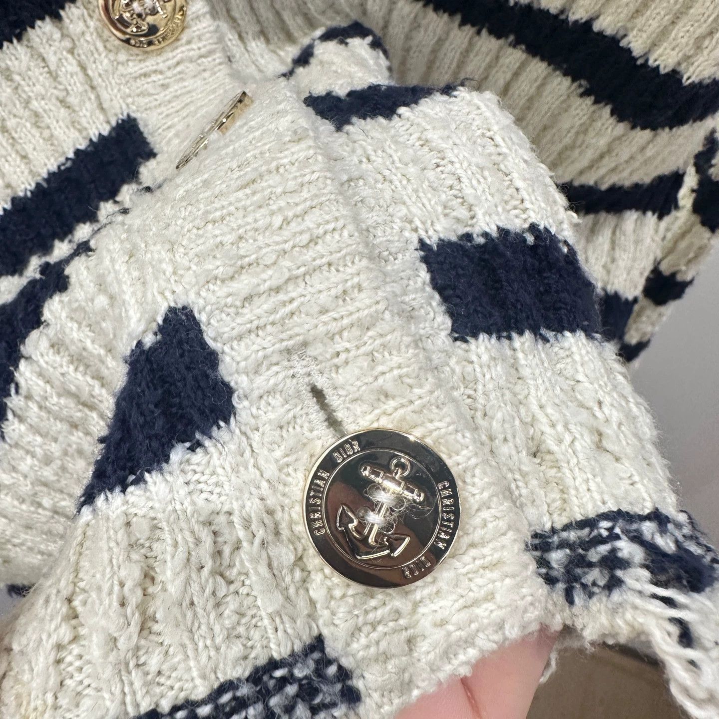 Christian Dior Monsieur Christian Dior Striped Single-Breasted Cardigan 34 Size XS / US 0-2 / IT 36-38 - 4 Thumbnail