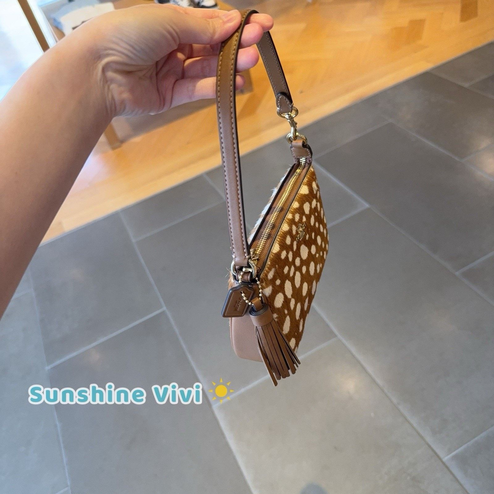 Coach NWT Coach Nolita 19 With Deer Print CDW35 Gold/Brown Leather Size ONE SIZE - 3 Thumbnail