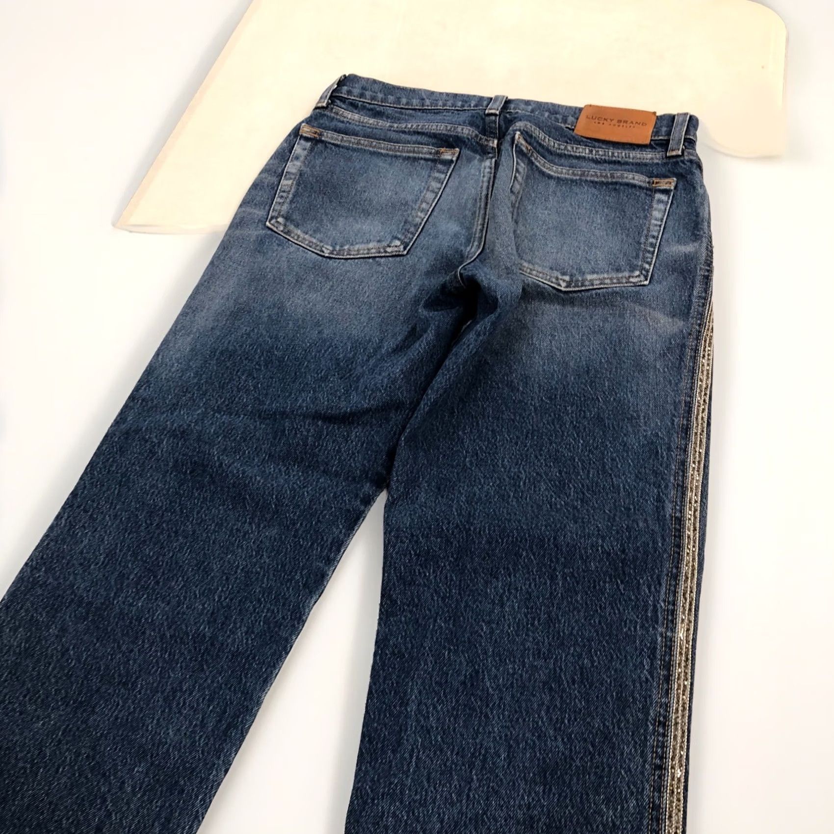 Lucky Brand Lucky Brand Med Wash Mid-Rise Straight Leg Denim Jeans Womens Size 4/27 Bling Size 27" / US 4 / IT 40 - 3 Thumbnail