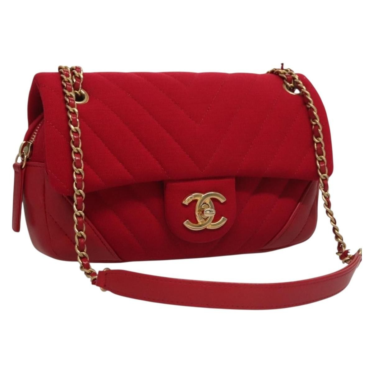 Chanel Chanel Classic Single Flap Bag Chevron Jersey Size ONE SIZE - 1 Thumbnail