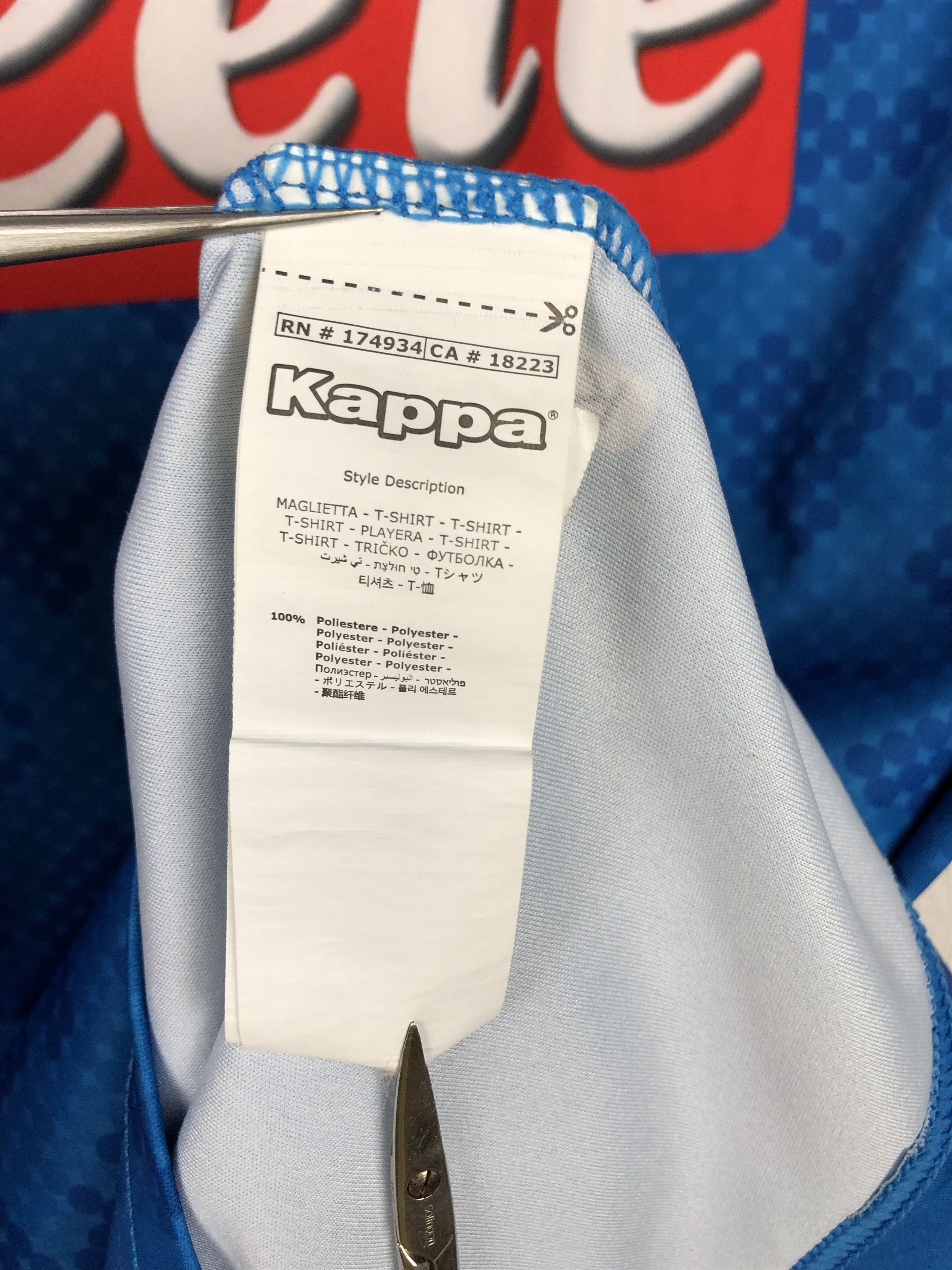 Kappa Napoli Shirt football shirt 2019 Soccer Kappa Mens Jersey Size US L / EU 52-54 / 3 - 8 Thumbnail