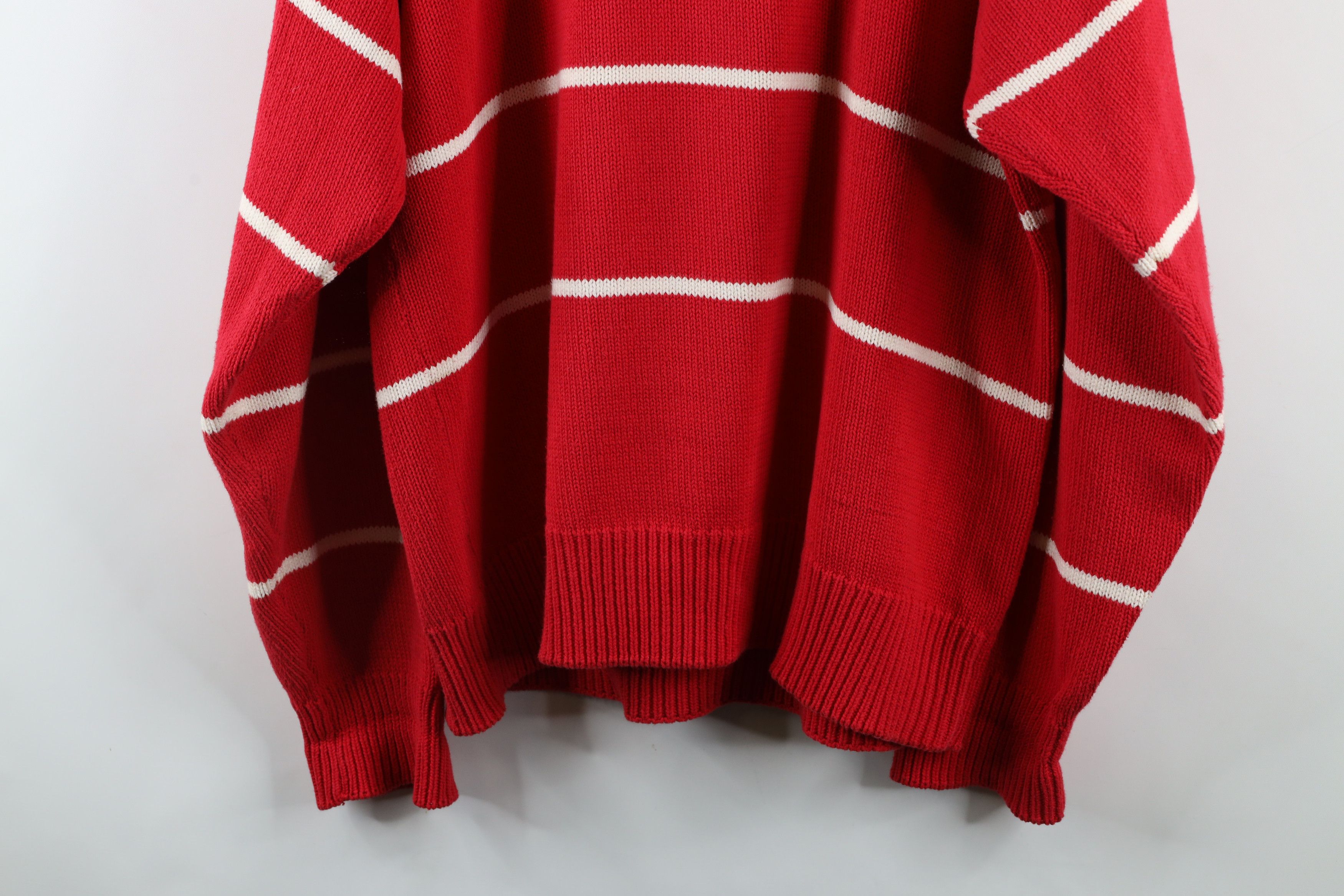 Eddie Bauer × Vintage Vintage 90s Eddie Bauer Cotton Knit Crewneck Sweater Red Size US L / EU 52-54 / 3 - 9 Thumbnail