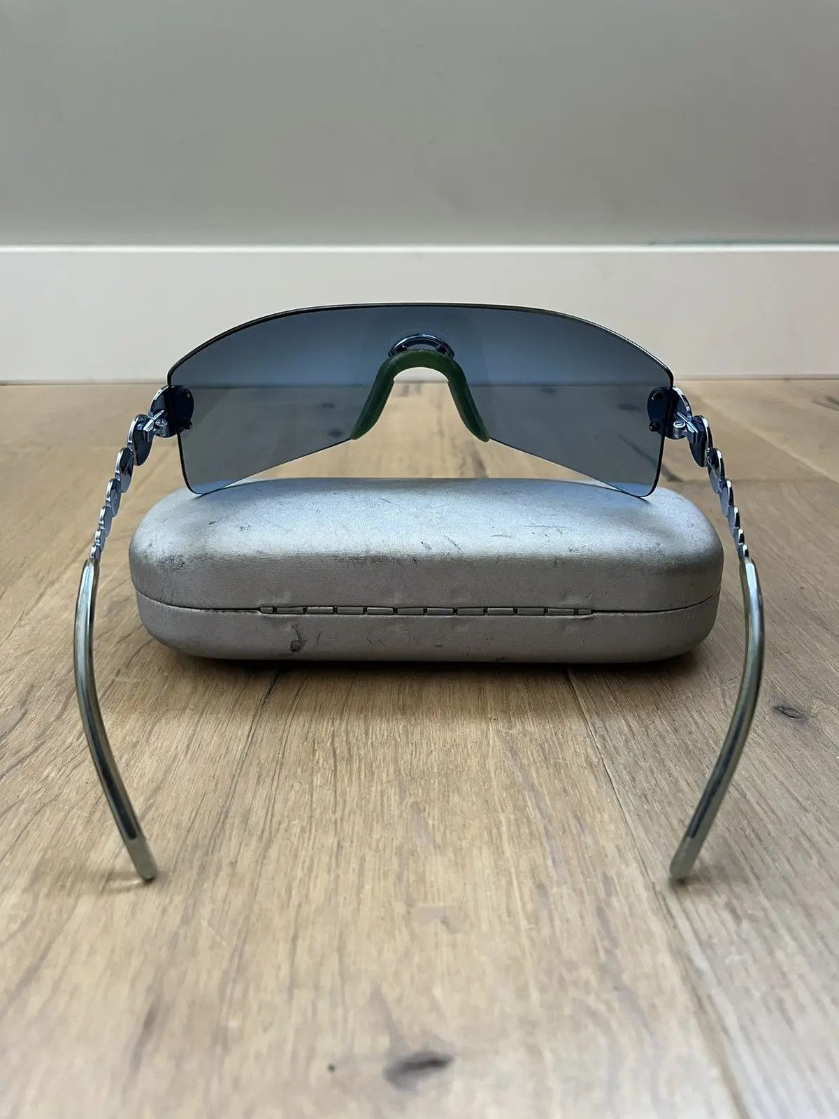 DIOR Sunglasses Millenium Rectangle Wrap Straps Logo RI938