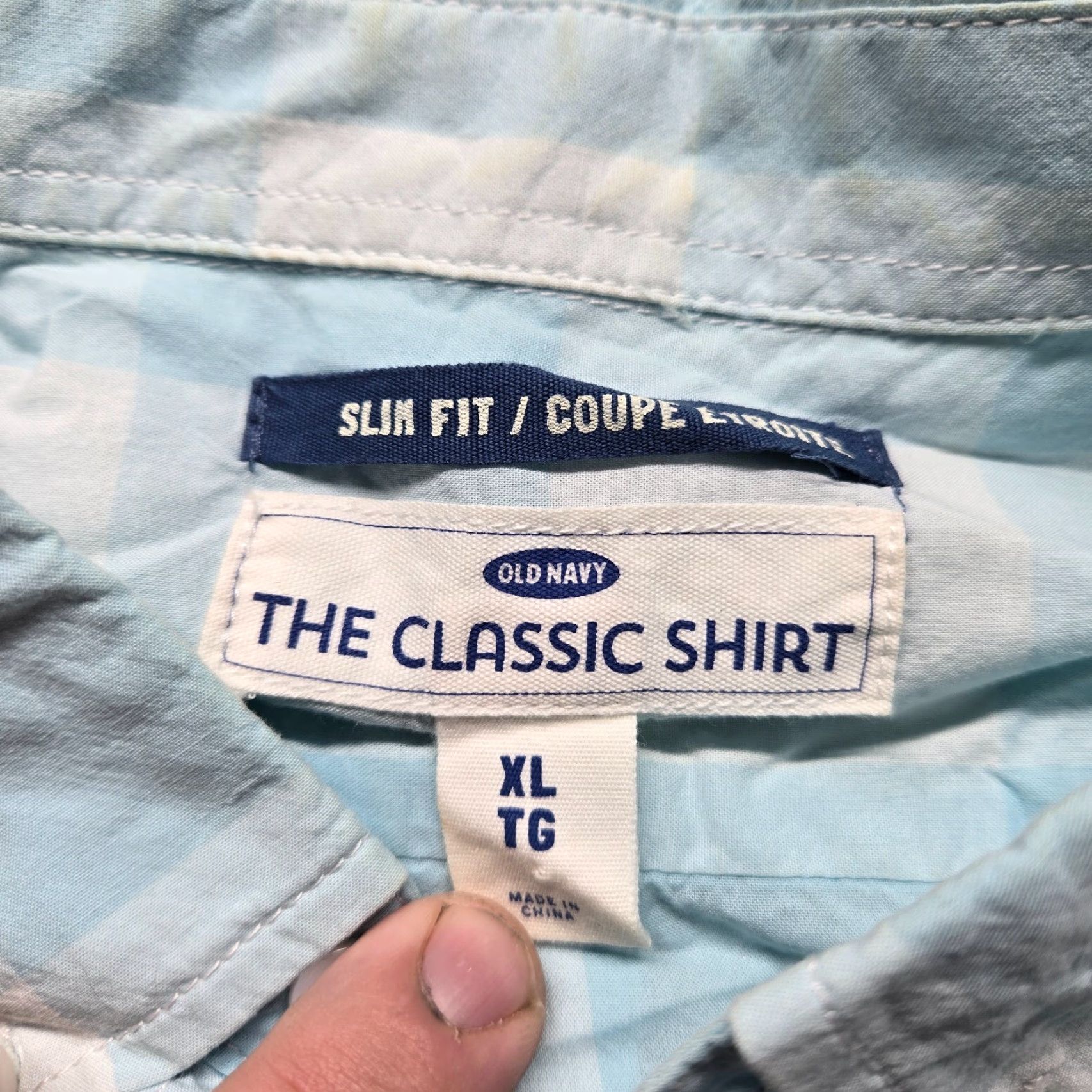 Old Navy VINTAGE? No — Old Navy Shirt Adult Men XL Blue Button-Down Short Sleeve 100% Cotton Slim Fit Regular Men’s Button-Up Size US XL / EU 56 / 4 - 3 Thumbnail