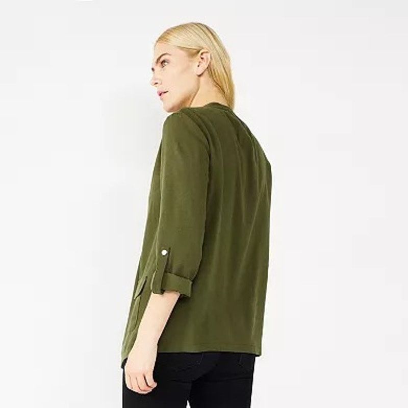 Nine West NINE WEST Drapey Utility Jacket Olive Green Womens XS Size XS / US 0-2 / IT 36-38 - 9 Thumbnail