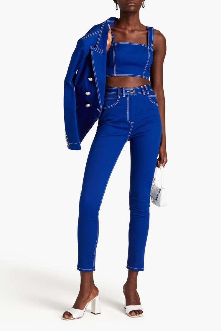 Balmain o1y0625 Denim Pant in Bright Blue Size 27" / US 4 / IT 40 - 4 Thumbnail