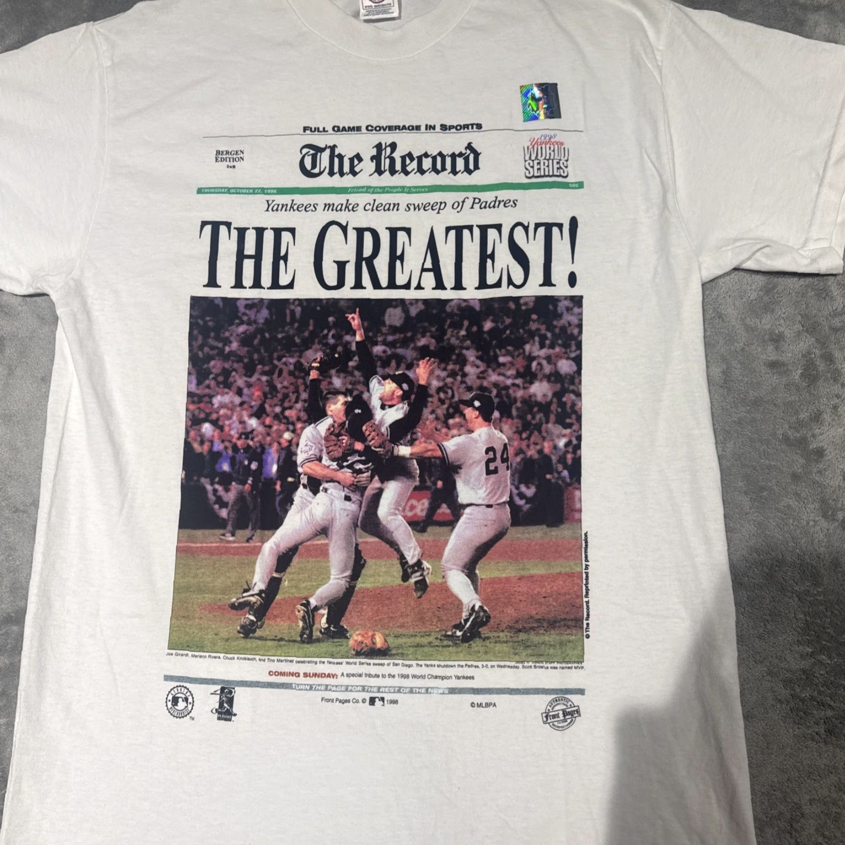 Delta New York Yankees Shirt Mens Size L White 1998 World Series Champs THE GREATEST Size US L / EU 52-54 / 3 - 2 Thumbnail