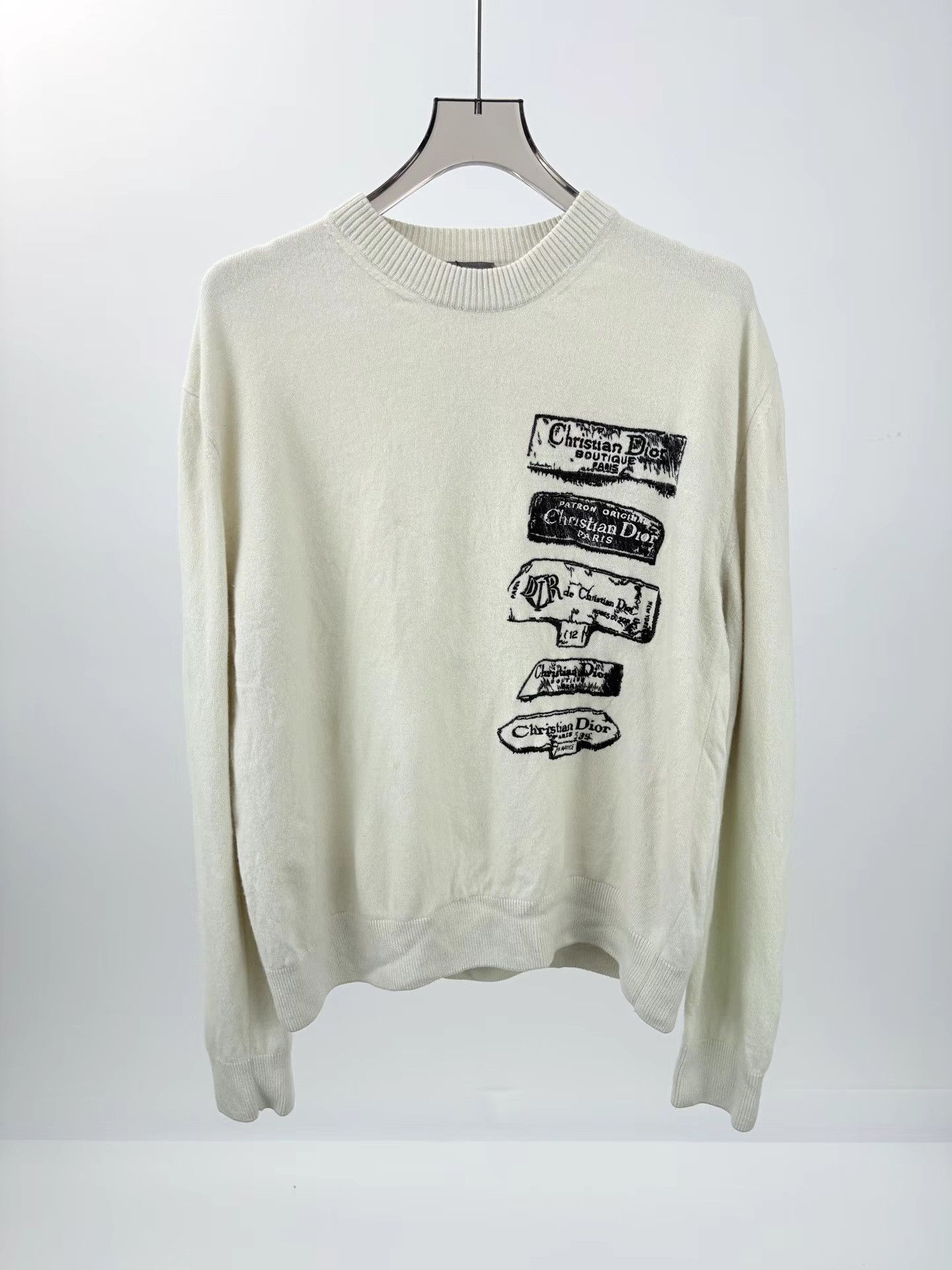 Dior DIOR New Logo Embroidered Wool Knit Sweater K1 Size US XL / EU 56 / 4 - 1 Thumbnail