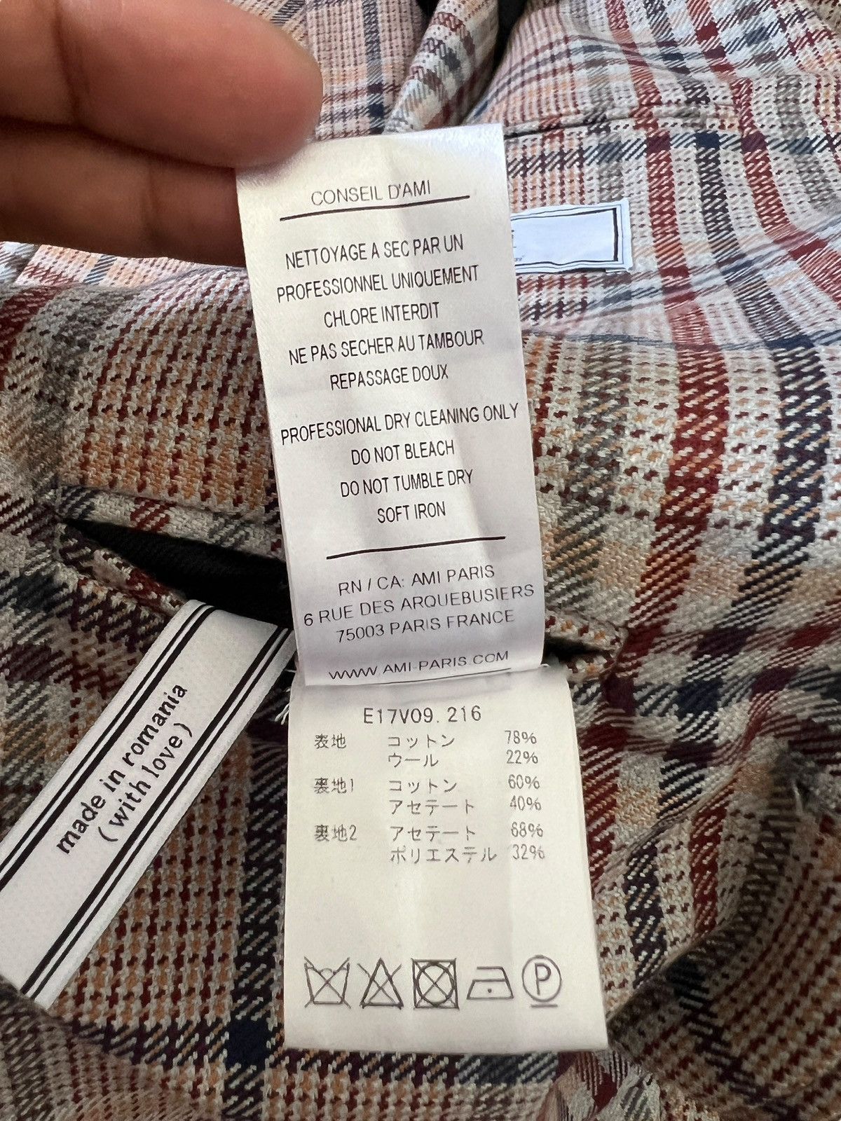 AMI Ami Alexandre Mattiussi Plaid Blazer Size US S / EU 44-46 / 1 - 13 Thumbnail