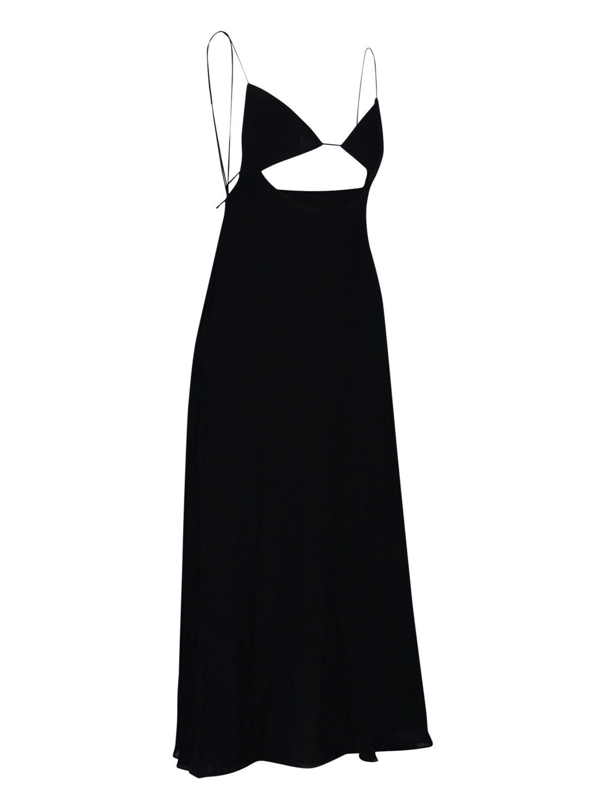 Saint Laurent Paris o1s1wg111024 Long Backless Dress in Crepe Viscose in Black Size S / US 4 / IT 40 - 2 Thumbnail