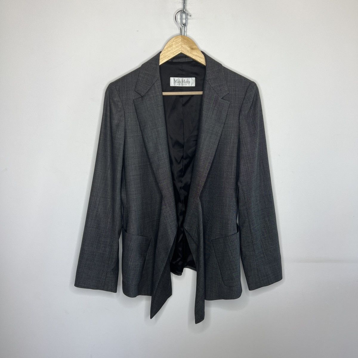 Max Mara Max Mara Blazer Women Gray Wool Size M Size XL / US 12-14 / IT 48-50 - 2 Thumbnail