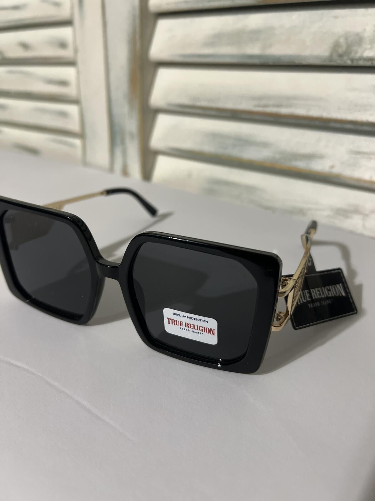 True Religion True Religion Oversized Square Black Sunglasses Size ONE SIZE - 7 Thumbnail