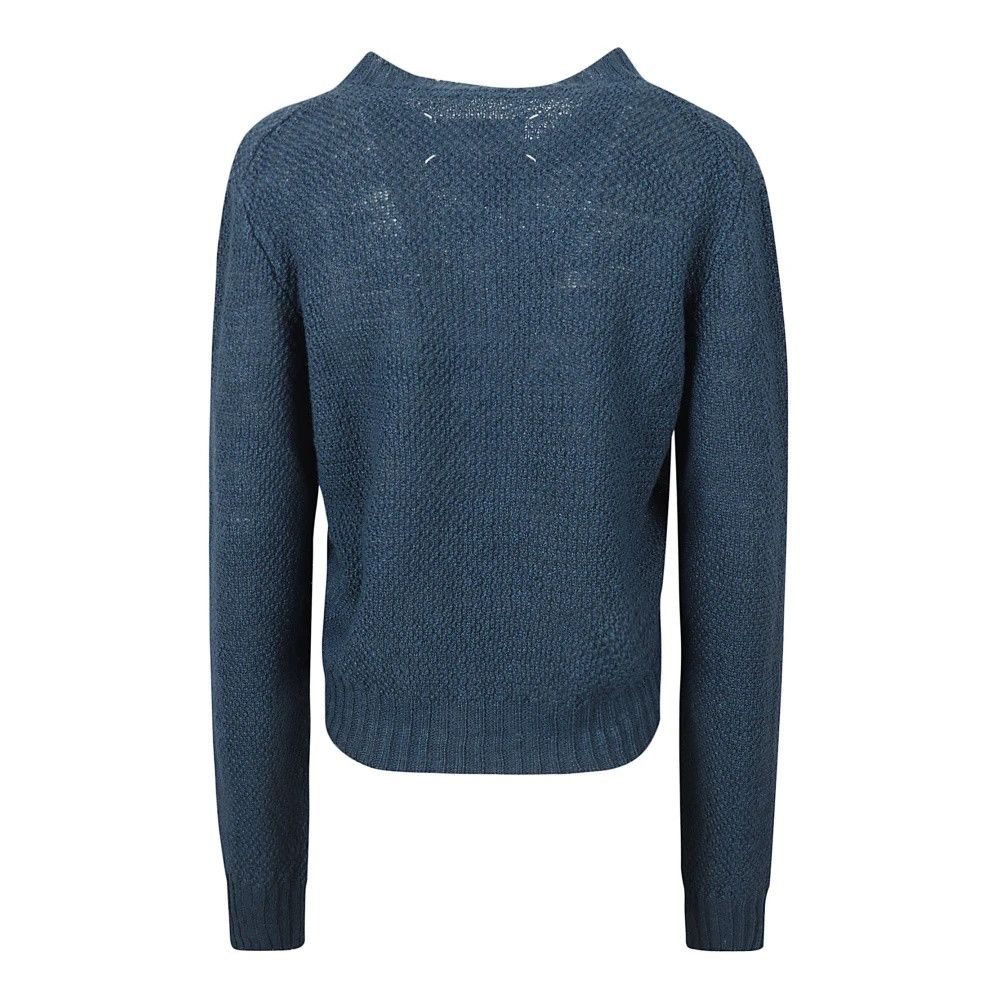 Maison Margiela o1y0625 V-neck Sweater in Navy Blue Size XS / US 0-2 / IT 36-38 - 2 Thumbnail