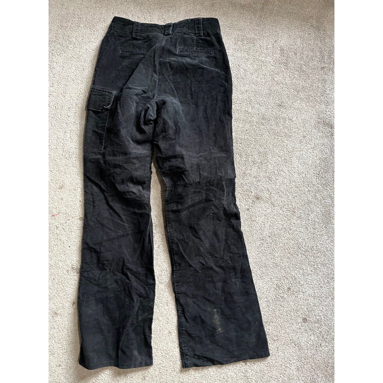 Gap GAP Jeans Cargo Pocket Corduroy Black Women's Size 1 Bootcut Pockets Button Size 25" / US 0 / IT 36 - 3 Thumbnail
